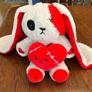 Love Rabbit - Adorable Red and White/Beige Plush Bunny with Heart